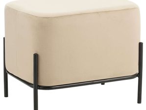 Σκαμπό Bella/L 40.0148 48x37x39cm Βελούδινο Beige Zita Plus