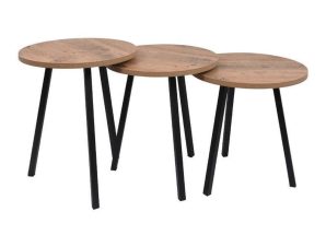 Τραπεζάκια Ζιγκόν (Σετ 3Τμχ) 835-223-274 39x51cm Oak-Black