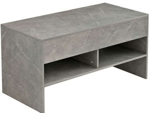 Τραπέζι Σαλονιού Law 230-000002 100x48x50cm Marble Effect Grey