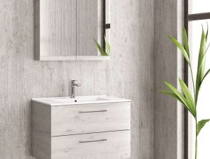 Βάση Νιπτήρα Elsa NELS758902 Με Δύο Συρτάρια 75 74x45x48cm Ice Oak 8902 Karag