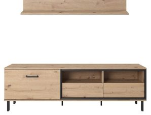 Έπιπλο Τηλεόρασης Με Ράφι Nest L_NEST_TV 165x82x42cm Anthracite-Natural