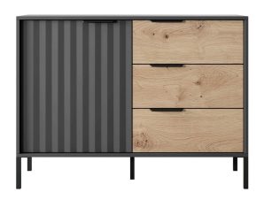 Μπουφές Rave L_RV_21s_c 104x82x40cm Anthracite-Natural