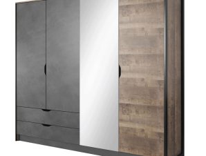 Ντουλάπα Τετράφυλλη Arden L_ARD-24 220x205cm Brown-Anthracite