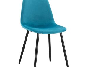 Καρέκλα Leonardo HM00100.18 45x53x85Υcm Turquoise Σετ 4τμχ