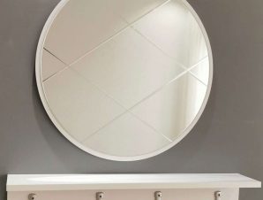 Κρεμάστρα Τοίχου Με Καθρέπτη (Σετ 2Τμχ) 552NOS1201 80x15x15/60x60cm White