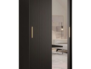 Ντουλάπα Δίφυλλη Συρόμενη Riflo Slim 162575479 100x62x200cm Black-Gold