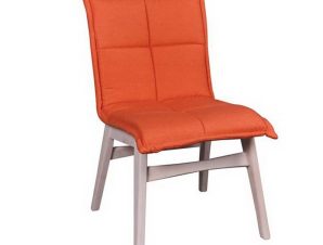 Καρέκλα Forex Ε7765,2 50x58x83cm White-Orange Σετ 2τμχ