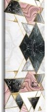 White marble with pink & black, Line Art, Κρεμάστρες & Καλόγεροι, 45 x 138 εκ. PVC Μονομερικό