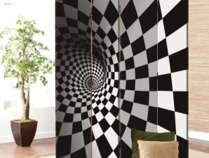 3D σπειροειδής σκακιέρα, Τεχνολογία – 3D, Παραβάν, 80 x 180 εκ. [Δίφυλλο]